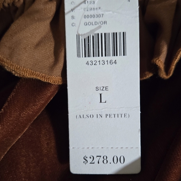 NWT (Flawed) Anthropologie Kristinit Gold Velvet Wide Leg Jumpsuit - Picture 4 of 15